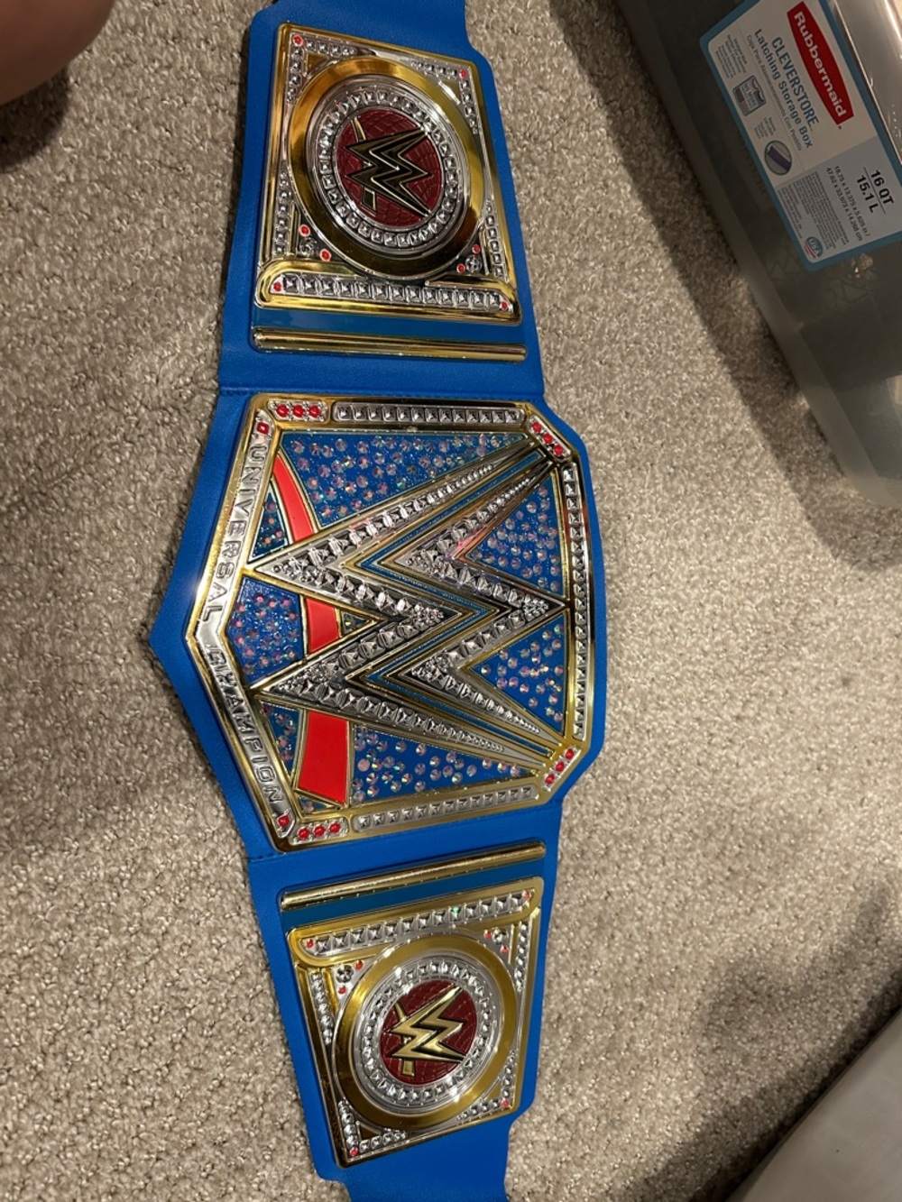 WWE Blue and Gold Replica Championship Belt accessory/ costume